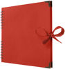 Picture of Bstorify 10 x 10 Inches Scrapbook Album 70 Pages Red Thick Kraft Paper Corner Protectors, Ribbon Closure - Ideal for Your Scrapbooking, Art & Craft Projects (Red, 10 x 10 Inch)