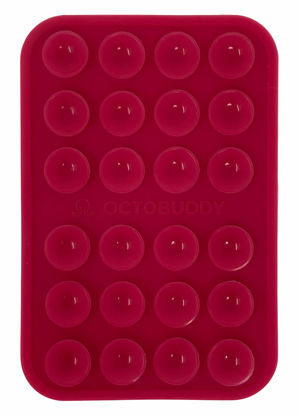 Picture of || OCTOBUDDY || Silicone Suction Phone Case Adhesive Mount || (iPhone and Android Cellphone case Compatible, Hands-Free Mobile Accessory Holder for Selfies and Videos) Fidget Toy (RED)