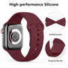 Picture of [3 PACK] Bands Compatible with Apple Watch Band 42mm 44mm 45mm, Sport Band Silicone Wristbands Women Men Replacement for iWatch Series 8 7 6 5 4 3 SE-Wine Red,Pink,White, Small
