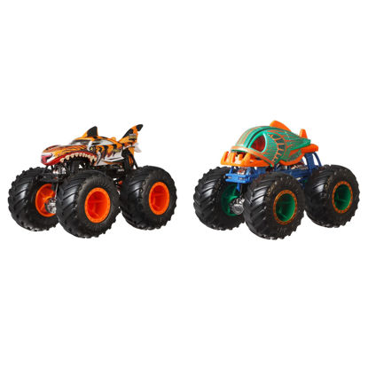 Picture of Hot Wheels Monster Trucks 1:64 Scale 2-Packs, 2 Toy Trucks with Giant Wheels, Gift for Kids Ages 3 Years Old & Up