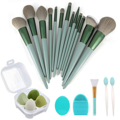 Picture of Makeup Brushes 22 Pcs Makeup Kit,Foundation Brush Eyeshadow Brush Make up Brushes Set (Green, 22 Piece Set Large)