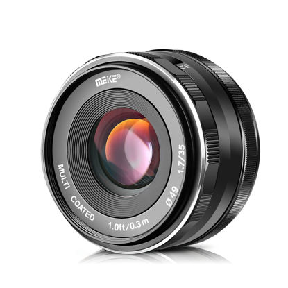 Picture of Meike 35mm F1.7 Large Aperture Manual Focus Prime Fixed Lens APS-C Compatible with Sony E-Mount Mirrorless Cameras NEX 3 3N NEX 5R NEX 6 7 A6600 A6400 A5000 A5100 A6000 A6100 A6300 A6500 A3000
