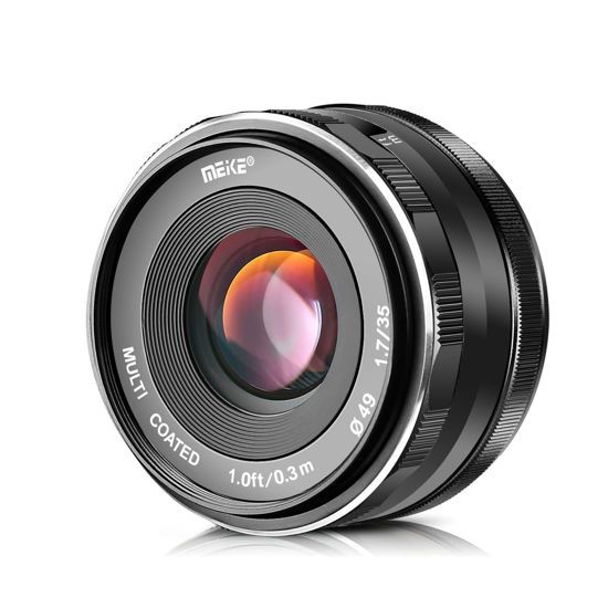 Picture of Meike 35mm F1.7 Large Aperture Manual Focus Prime Fixed Lens APS-C Compatible with Sony E-Mount Mirrorless Cameras NEX 3 3N NEX 5R NEX 6 7 A6600 A6400 A5000 A5100 A6000 A6100 A6300 A6500 A3000