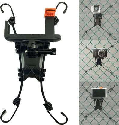 Picture of Pmsanzay 3 in 1 Universal Action Camera Backstop Chain Link Fence Mount for Action Camera/Digital Camera/Smartphone-Ideal Backstop Camera Mount for Recording Baseball,Softball and Tennis Games