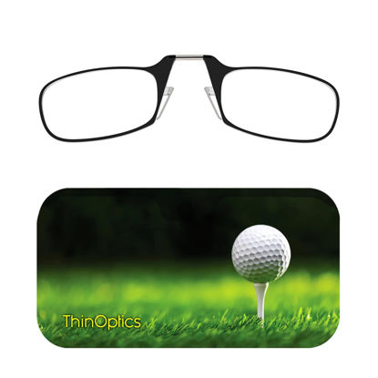 Picture of ThinOptics Universal Pod Case + Rectangular Reading Glasses, Tee Off, 53 mm + 2