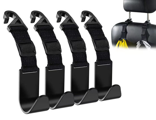 GetUSCart- Flymic Adjustable Car Seat Headrest Hook, Universal Car Storage  Headrest Hanger Holder Hooks Organizer, Vehicle Strong and Durable Backseat  Hanger Interior Accessories for Handbag Purse Coat 4 Pack