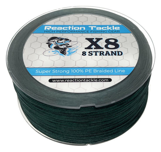 Reaction Tackle Braided Fishing Line - 8 Strand Moss Green 200LB 300yd