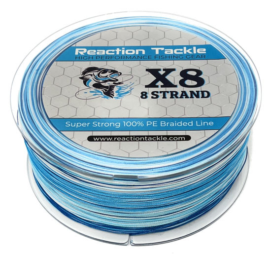 Reaction Tackle Braided Fishing Line - 8 Strand Blue Camo 25LB 300yd