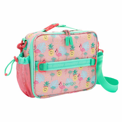 Picture of Bentgo® Kids Lunch Bag - Durable, Double Insulated, Water-Resistant Fabric, Interior & Exterior Zippered Pockets, Water Bottle Holder - Ideal for Children 3+ (Tropical)