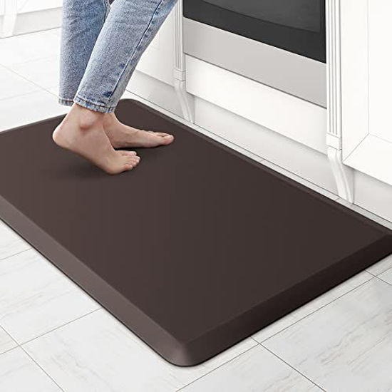 Picture of KitchenClouds Kitchen Mat Cushioned Anti Fatigue Rug 17.3"x28" Waterproof Non Slip Standing Desk Mat Comfort Floor Mats for Kitchen House Sink Office (Chocolate)