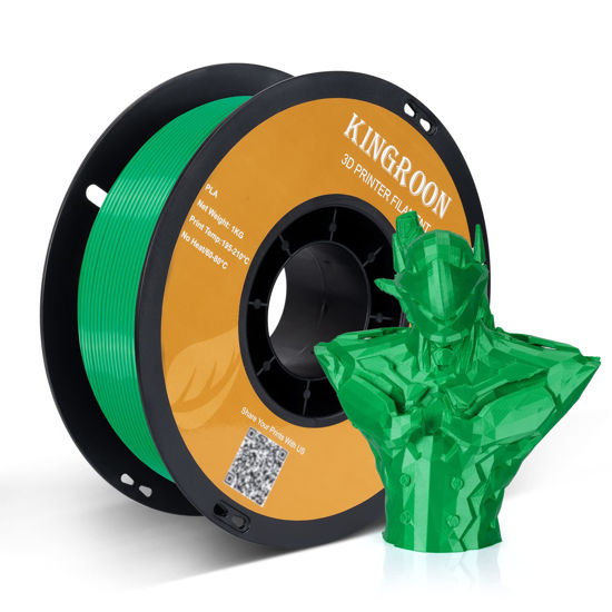 Picture of PLA 3D Printer Filament, Dimensional Accuracy +/- 0.03 mm, 1 kg Spool(2.2lbs), 1.75 mm，Green