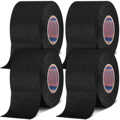 Picture of Wire Harness Cloth Electrical Tape Wire Loom Tape Wiring Harness Automotive Cloth Tape Heat Proof Adhesive Fabric Tape for Automotive Electrical Wrap Protection Insulation Cable Fixed (4 Roll, 50 mm)