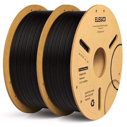 Picture of ELEGOO 1.75mm 3D Printer PLA+ Filament, Dimensional Accuracy +/- 0.02 mm, Tough & High Strength, Compatible with Most FDM Printer,Black 2KG