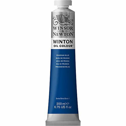 Picture of Winsor & Newton Winton Oil Color, 200ml (6.75-oz) Tube, Prussian Blue