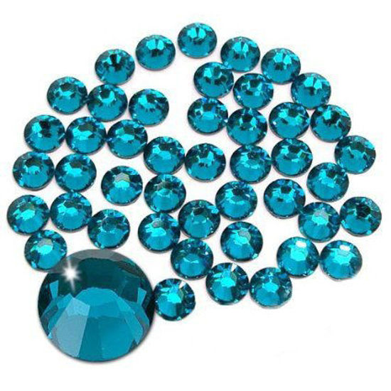 Jollin Glue Fix Crystal Flatback Rhinestones (ss20 576pcs, Blue Zircon)