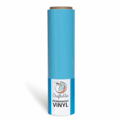 Picture of Craftables Light Blue Vinyl Roll - Permanent, Adhesive, Glossy & Waterproof | 12" x 25' |for Crafts, Cricut, Silhouette, Expressions, Cameo, Decal, Signs, Stickers