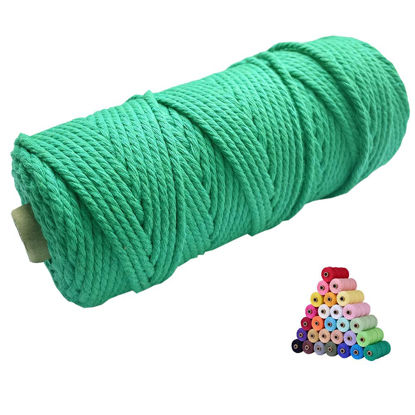 Picture of flipped 100% Natural Macrame Cotton Cord,3mm x109 Yard Twine String Cord Colored Cotton Rope Craft Cord for DIY Crafts Knitting Plant Hangers Christmas Wedding Decor (Deep Green, 3mm109yards)