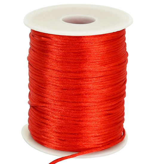 GetUSCart- TONIFUL 2mm x 110 Yards Red Nylon Cord Satin String for Bracelet  Jewelry Making Rattail Macrame Waxed Trim Cord Necklace Bulk Beading Thread  Kumihimo Chinese Knot Craft