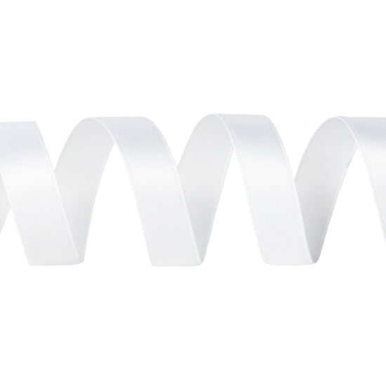 GetUSCart- Ribbli Double Faced White Satin Ribbon,1/2” x Continuous 25 ...