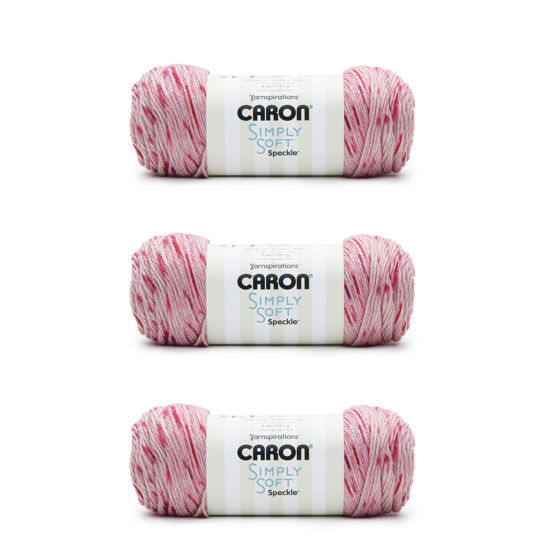 Picture of Caron Simply Soft Lipstick Speckle Yarn - 3 Pack of 141g/5oz - Acrylic - 4 Medium (Worsted) - 235 Yards - Knitting/Crochet