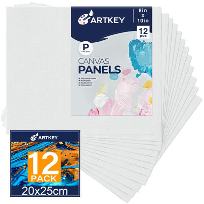 Picture of Canvas Panels 8x10 Inch -48Pack, 10 oz Double Primed Acid-Free 100% Cotton Canvases for Painting, Blank Flat Canvas Board for Oil Acrylics Watercolor & Tempera Paints