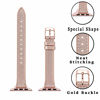 Picture of STIROLL Slim Leather Bands Compatible with Apple Watch Band 42mm 44mm 45mm 49mm,Top Grain Leather Watch Thin Wristband for iWatch Ultra SE Series 8/7/6/5/4/3/2/1(Rose Gold with Rose Gold)