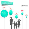 Picture of PartyWoo Teal Balloons, 100 pcs Teal Blue Balloons Different Sizes Pack of 36 Inch 18 Inch 12 Inch 10 Inch 5 Inch Balloons for Balloon Garland Arch as Party Decorations, Birthday Decorations