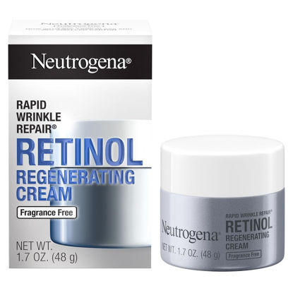 Picture of Neutrogena Rapid Wrinkle Repair Retinol Face Moisturizer, Fragrance Free, Daily Anti-Aging Face Cream with Retinol & Hyaluronic Acid to Fight Fine Lines, Wrinkles, & Dark Spots, 1.7 oz