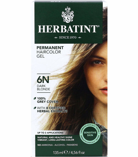 Picture of Herbatint Permanent Haircolor Gel, 6N Dark Blonde, Alcohol Free, Vegan, 100% Grey Coverage - 4.56 oz