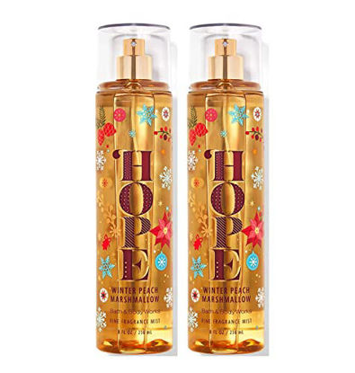Picture of Bath & Body Works Winter Peach Marshmallow Fine Fragrance Body Mist - Value Pack Lot of 2 (Winter Peach Marshmallow)