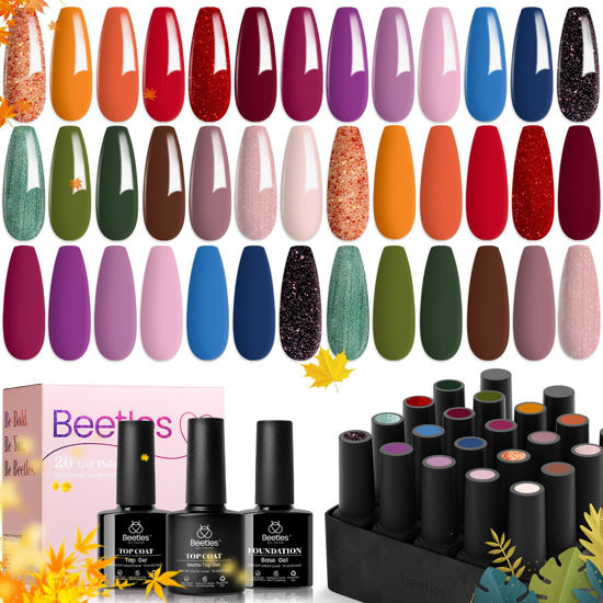 Beetles 20 Pcs Gel Nail Polish Kit, Bare Collection Soak Off Nail Gel  Polish Set | eBay