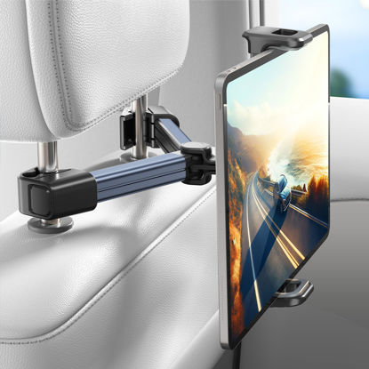 Picture of Tablet Holder for Car Headrest Mount - Headrest Tablet Holder Backseat Travel Accessories Car Must Haves Headrest iPad Stand for Kids Adults Universal to All 4.7-12.9" Devices