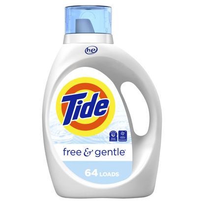 Picture of Tide Free & Gentle Laundry Detergent Liquid Soap, 64 Loads, 92 Fl Oz, He Compatible