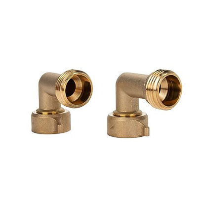 Picture of Camco 90-Degree Hose Elbow with Easy Grip Connector | Perfect for RV Water hookups and Residential Outdoor faucets | 2-Pack | (22507)