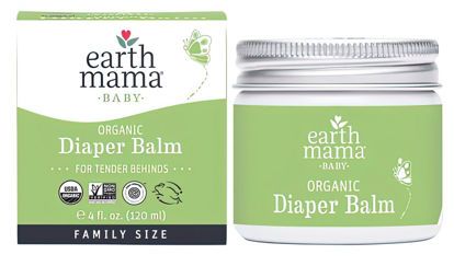 Picture of Earth Mama Organic Diaper Balm Economy Family Size | EWG Verified, Gentle Multitasking Cream for Sensitive Skin, 4-Fluid Ounce
