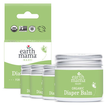 Picture of Earth Mama Organic Diaper Balm Multipurpose Baby Ointment | EWG Verified, Petroleum & Fragrance Free with Calendula for Sensitive Skin, 2-Fluid Ounce (4-Pack)