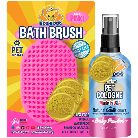GetUSCart Bodhi Dog Baby Powder Cologne, 4oz + Grooming Shampoo Brush