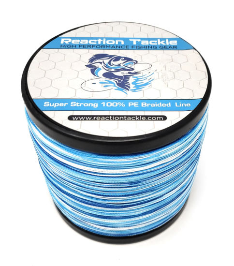 Reaction Tackle Braided Fishing Line Blue Camo 80LB 150yd