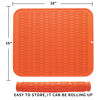 Picture of MicoYang Silicone Dish Drying Mat for Multiple Usage,Easy clean,Eco-friendly,Heat-resistant Silicone Mat for Kitchen Counter or Sink,Refrigerator or Drawer Liner Orange XL 18 inches x 16 inches