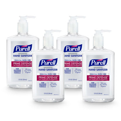 Picture of PURELL PRIME DEFENSE Advanced Hand Sanitizer, 85%, Maximum Strength Formula, 12 fl oz Pump Bottles (Pack of 4) - 3699-06-EC2