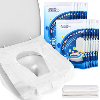 Picture of Toilet Seat Covers Disposable (110 pack), XL Flushable Toilet Seat Covers YGDZ Travel Paper Toilet Seat Cover for Kids Potty Training, Adults, Biodegradable Travel Essential Accessories for Airplane