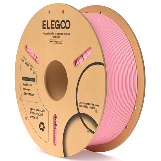 Picture of ELEGOO PLA Filament 1.75mm Pink 1KG, 3D Printer Filament Dimensional Accuracy +/- 0.02mm, 1kg Cardboard Spool(2.2lbs) 3D Printing Filament Fits for Most FDM 3D Printers