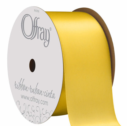 Picture of Berwick Offray 069684 1.5" Wide Single Face Satin Ribbon, Lemon Yellow, 4 Yds