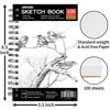 Picture of FIXSMITH 5.5"X8.5" Sketch Book | 100 Sheets (68 lb/100gsm) | Durable Acid Free Drawing Paper | Spiral Bound Artist Sketch Pad | Ideal for Kids, Beginners, Artists & Professionals | Bright White