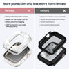 Picture of (2 in 1) Tensea for Waterproof Apple Watch Screen Protector Case Series 8 7 45mm Accessories, iWatch Protective PC Face Cover Built-in Tempered Glass Film, Front & Back Bumper for Women Men, 45 mm