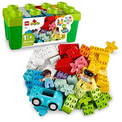 Picture of LEGO DUPLO Classic Brick Box Building Set 10913 - Features Storage Organizer, Toy Car, Number Bricks, Build, Learn, and Play, Great Gift Playset for Toddlers, Boys, and Girls Ages 18+ Months