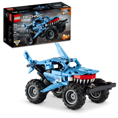 Picture of LEGO Technic Monster Jam Megalodon 42134 Set - 2 in 1 Pull Back Shark Truck to Lusca Low Racer Car Toy, Summer DIY Building Toy Ideas for Outdoor Play for Kids, Boys, and Girls Ages 7+