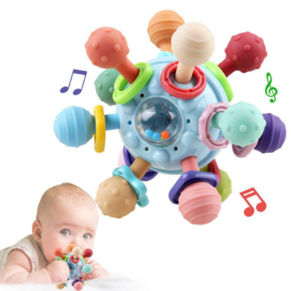 Picture of Baby Sensory Teething Toys - Baby Teethers Montessori Toys - Gifts for Infant Newborn Boys Girls 0 3 6 9 12 18 Months 1 One Year Old - Baby Rattle Chew Toys - Toddler Educational Learning Toys