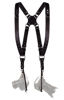 Picture of Camera Strap Accessories for Two-Cameras - Dual Shoulder Leather Harness - Multi Camera Gear for DSLR/SLR Black ProInStyle strap by Coiro