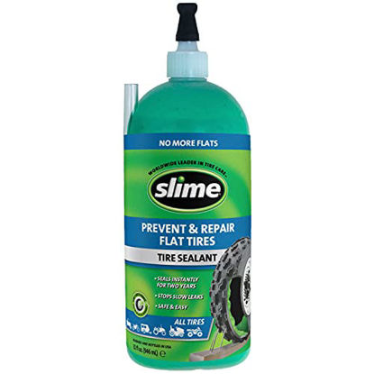 Picture of Slime 10009 Flat Tire Puncture Repair Sealant, Prevent and Repair, All Off-Highway Tubeless Tires, 32 oz bottle